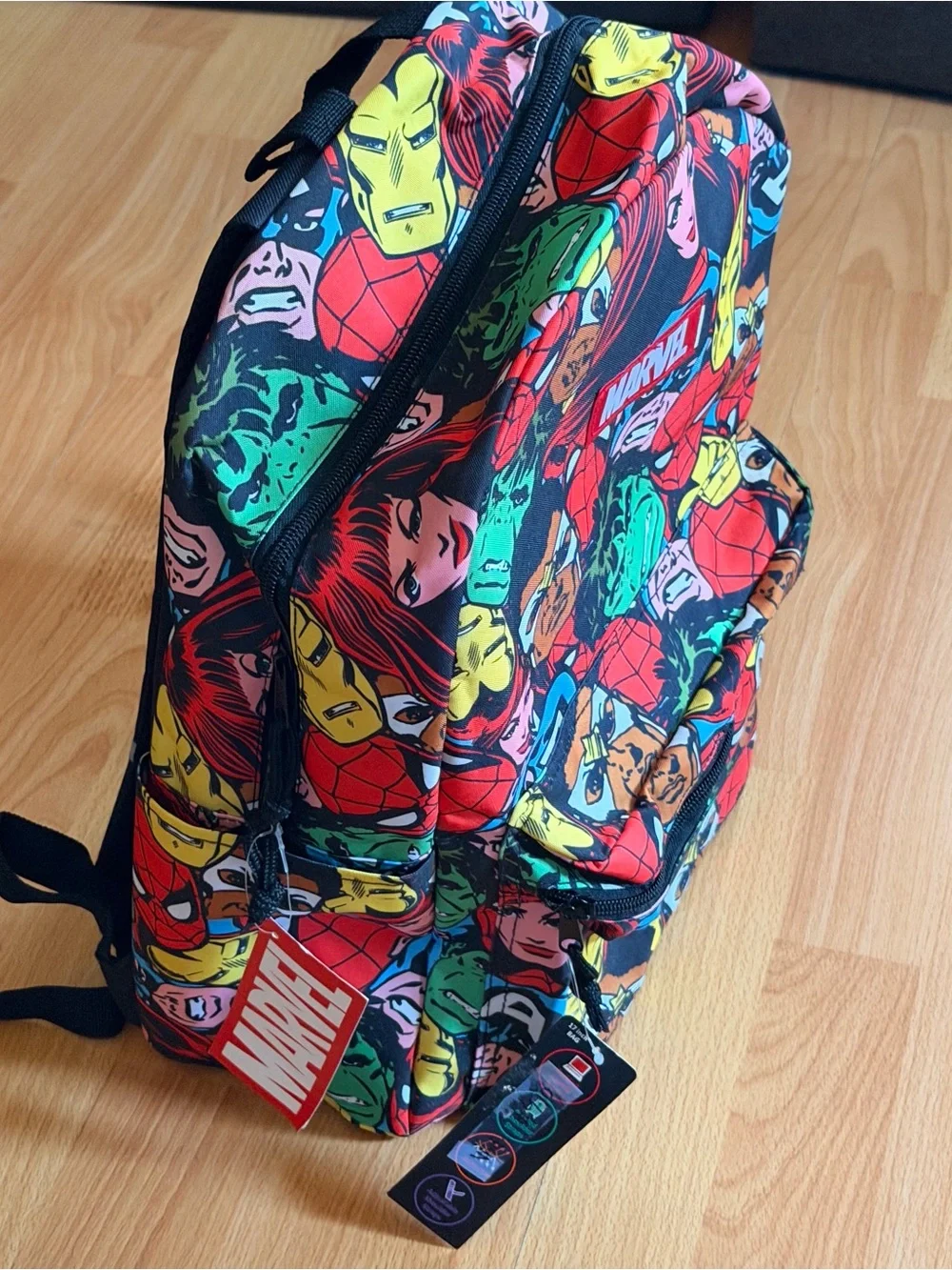 Marvel Avengers 17-inch All-Over Super Hero Printed Backpack.